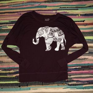 Maroon elephant shirt